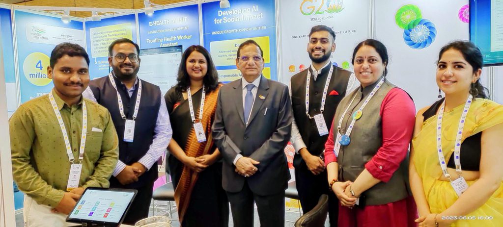 Dr. VK Paul of NITI Aayog visiting our stall at the 3rd Health Working Group Meeting in Hyderabad